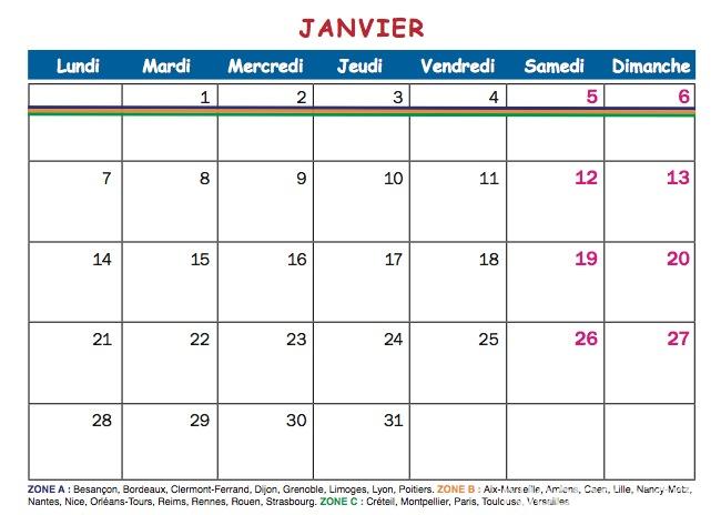 Présentation grille calendrier à case