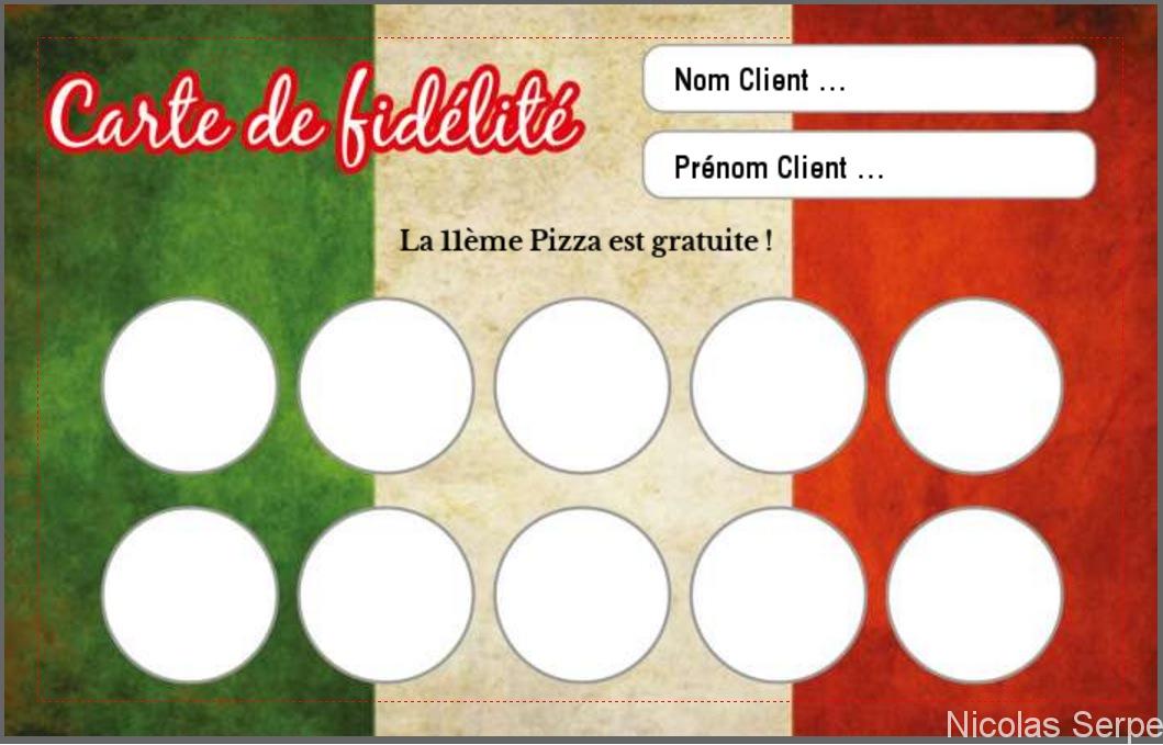 modèle carte de fidélité gratuit à personnaliser pour restaurant pizzeria