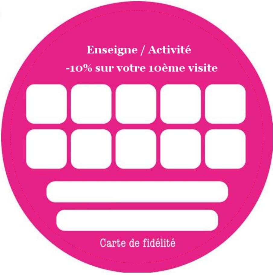 modèle carte de fidélité gratuit à personnaliser , forme ronde