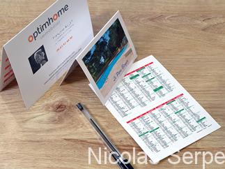 calendrier de poche pliable à personaliser