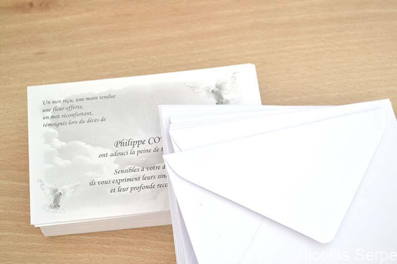 Réussir carte de remerciment lors d'un décès